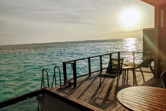 Le-Meridien-Maldives-Resort-Overwater-Villa-sunset-view