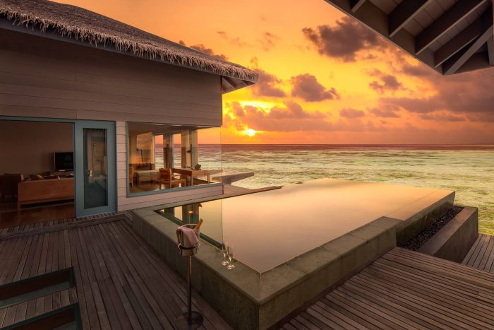 Raffles-Maldives-Over-Water-Villa-Sunset